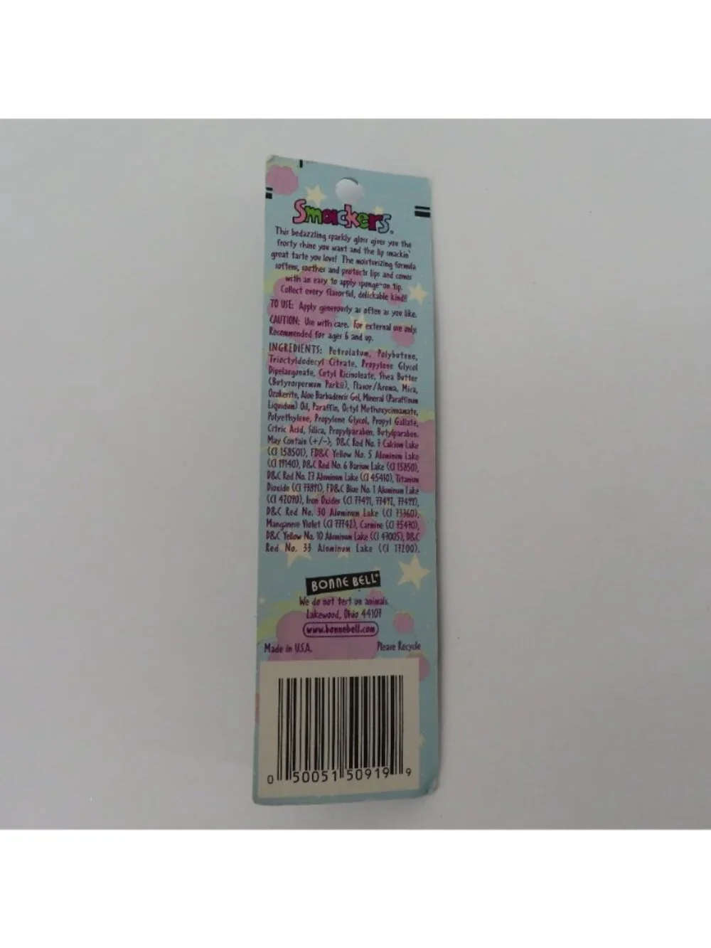 VTG Smackers Sponge On Sparkler 50919 Raspberry Orbit NEW Sealed Bonne Bell USA